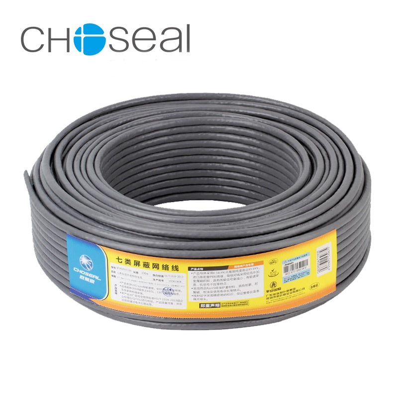 Choseal 30th anniversary QS6172A Cat7 Ethernet Cable 10 Gigabit 2 Shielding Network Cable Cat 7 Pure Oxygen-free Copper Core